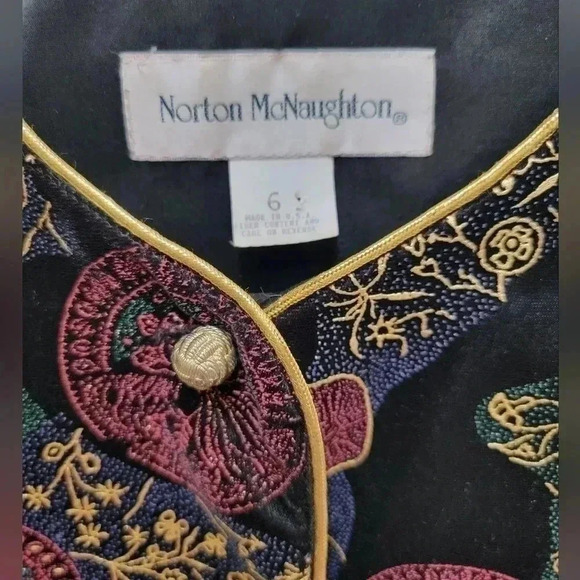 Norton McNaughton Button Down Jacket with Floral Print Size 6 - Picture 4 of 4